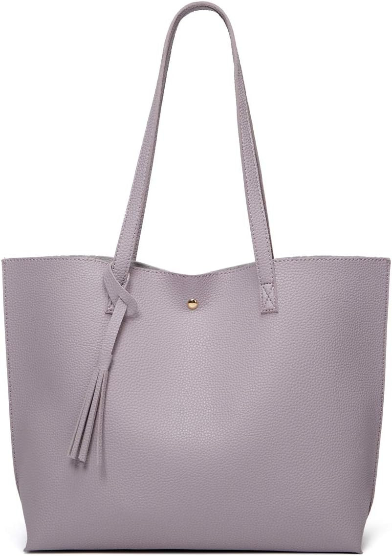 Dreubea Women's Soft Faux Leather Tote Shoulder Bag from, Big Capacity Tassel Handbag | Amazon (US)