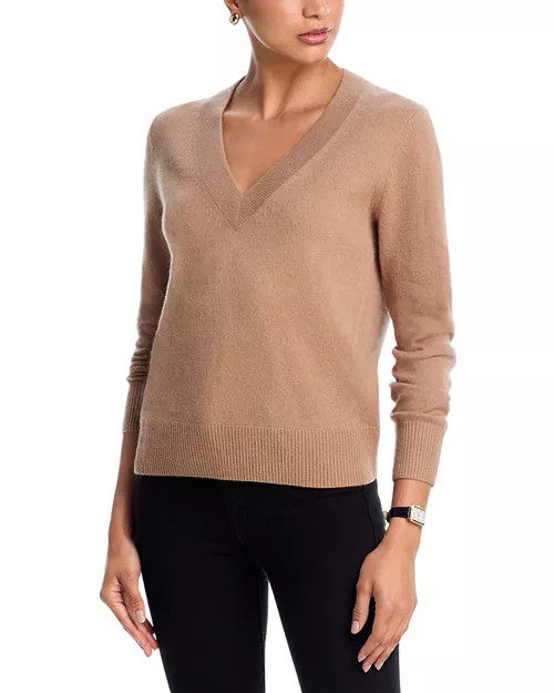 AQUA AQUA 100% Cashmere V Neck Sweater - Exclusive  | Bloomingdale's Women | Bloomingdale's (US)