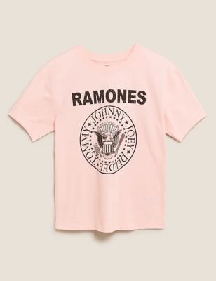 Pure Cotton Ramones Slogan T-Shirt | M&S Collection | M&S | Marks & Spencer IE