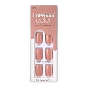 KISS imPRESS Press-On Manicure, Gel Nail Kit, PureFit Technology, Short Length, Sandbox, Polish-F... | Amazon (US)