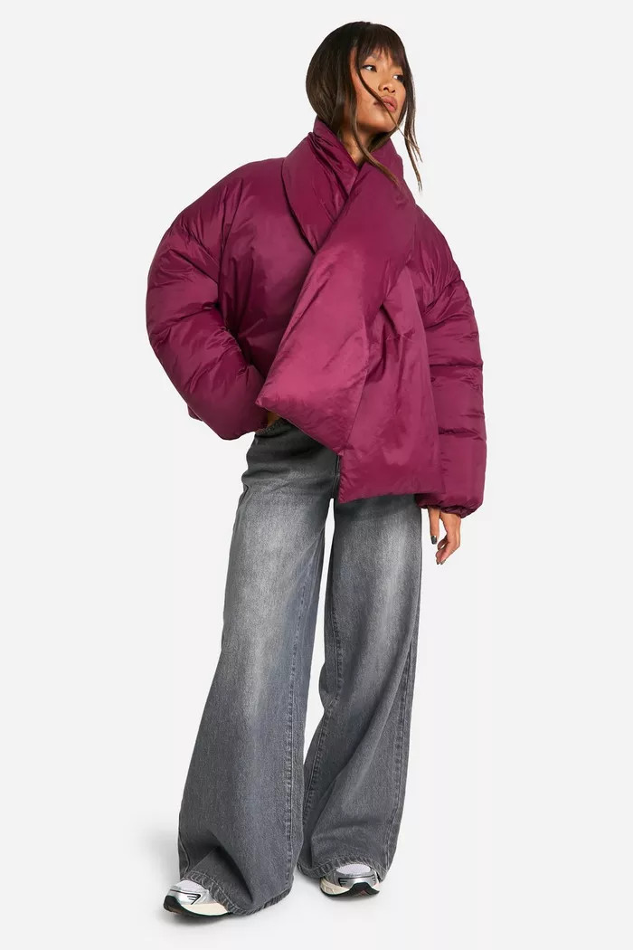 2 In 1 Scarf Puffer Jacket | boohoo (US & Canada)