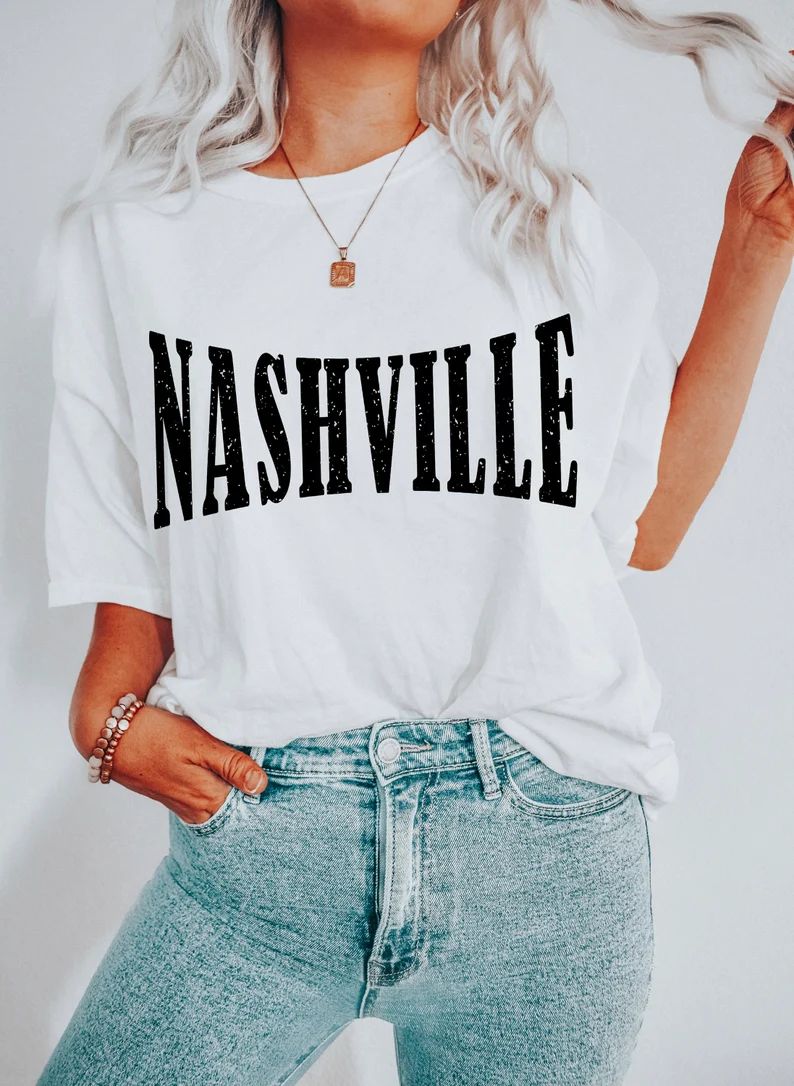 Nashville Tee, Nashville T-shirt, Music City, Tennessee Tee, Vintage Inspired  Cotton T-shirt, , ... | Etsy (US)