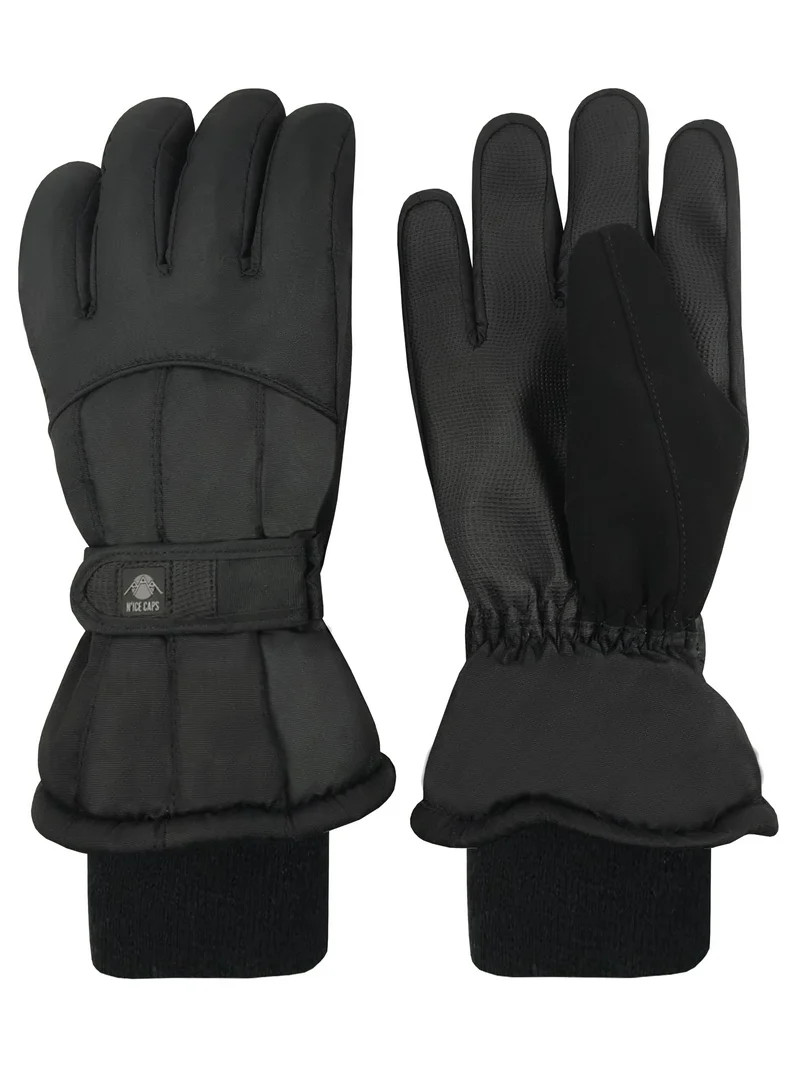 N'Ice Caps Men's Waterproof Thinsulate Gloves Winter Snow Ski Black Insulated Adults Male | Walmart (US)