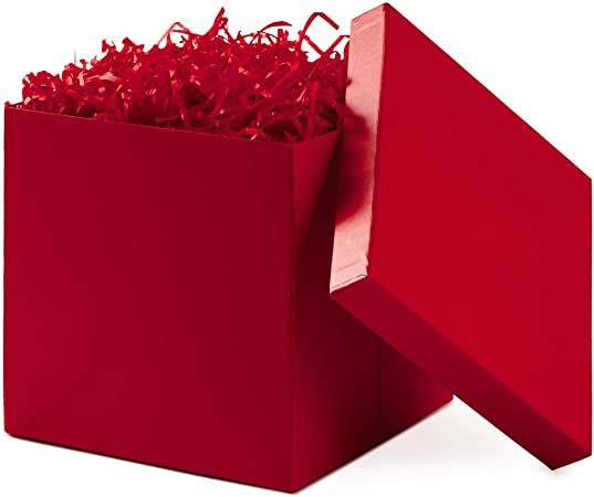 Hallmark 7" Gift Box with Lid (Red) for Christmas, Birthdays, Father's Day, Bridal Showers, Weddi... | Amazon (US)