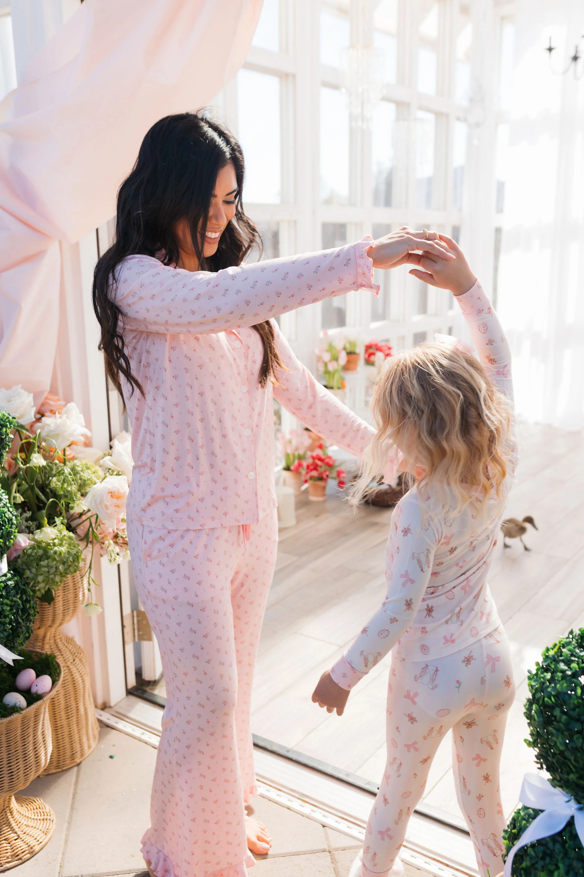 Rosie Floral Women's Long Sleeve Ruffle Set | In My Jammers