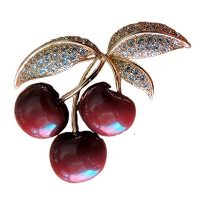 Joan Rivers Classics Red Lucite Cherries Gold Tone Crystal Rhinestone Brooch Pin | eBay | eBay US
