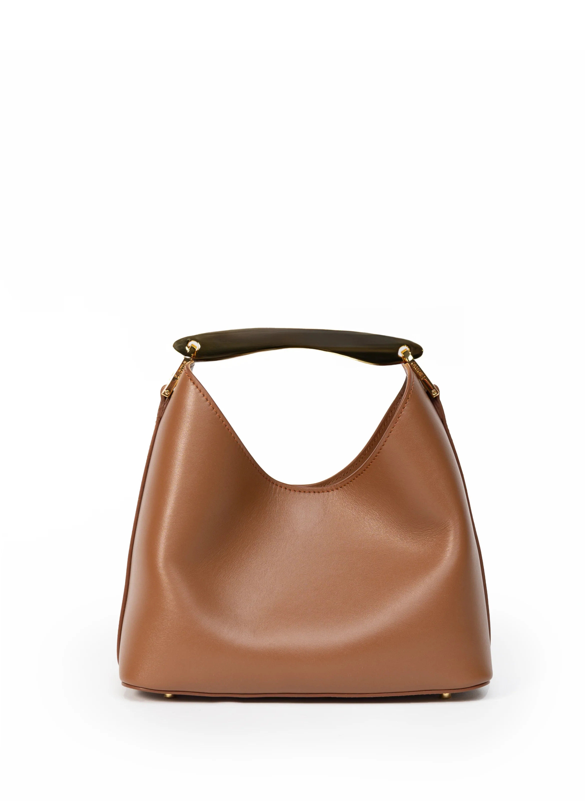 Small Boomerang Leather Cognac | Elleme