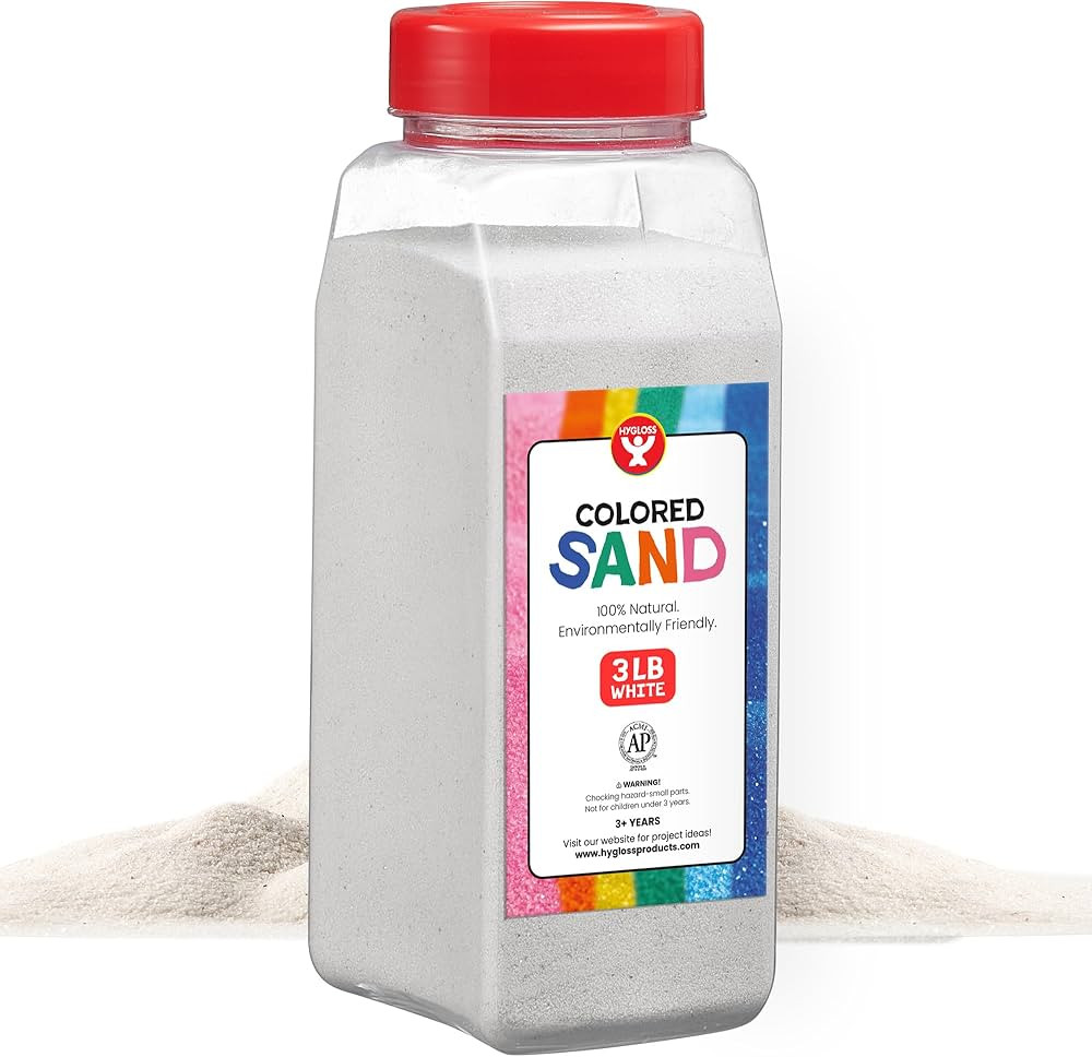 Hygloss Colored Craft Sand, 3-Pound, White | Amazon (US)