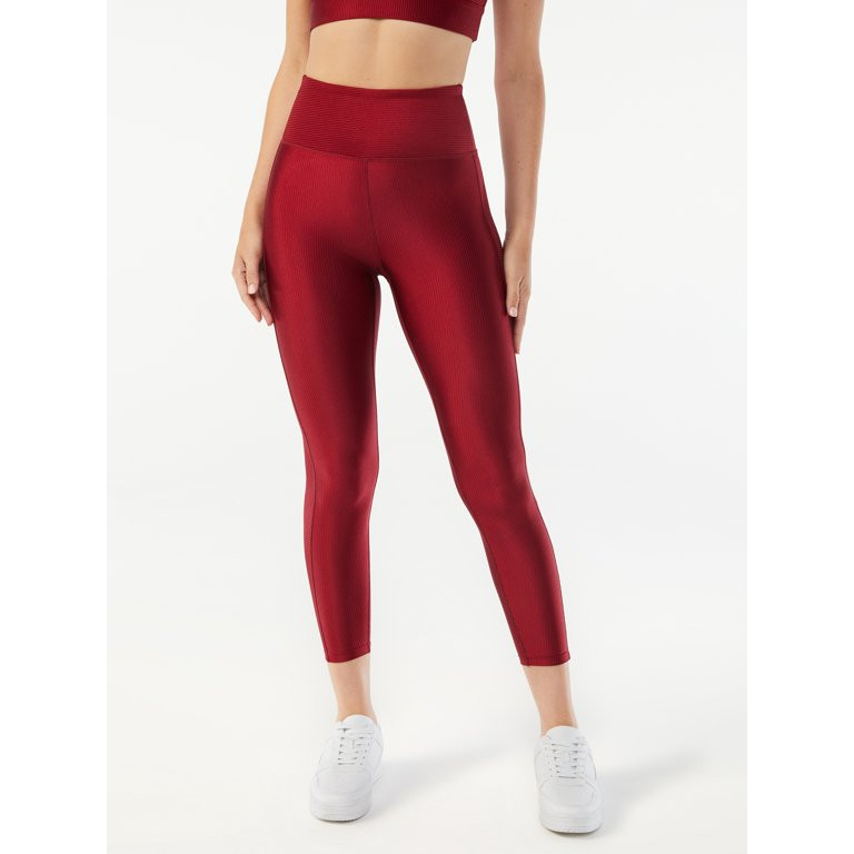 Sofia Active by Sofia Vergara Women's Ribbed Shine 25" Leggings - Walmart.com | Walmart (US)