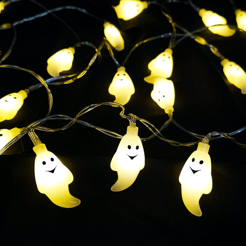 KatchOn, LED Halloween Ghost String Lights - 15 Feet, 30 LED | Halloween Ghost Lights, Halloween ... | Amazon (US)