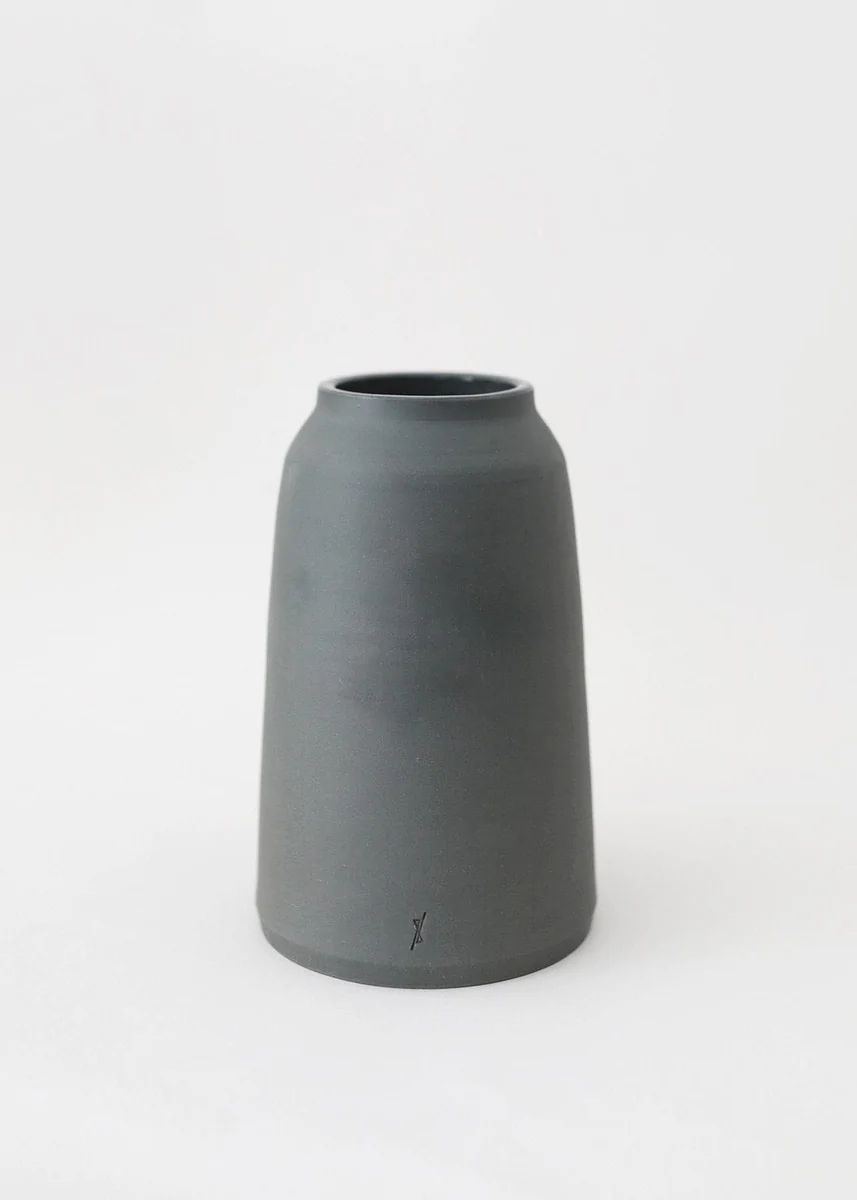 Handmade Black Stoneware Bouquet Vase by L'impatience - 7.75 | Afloral