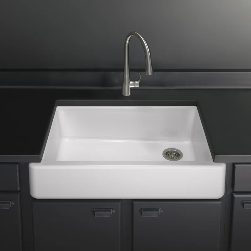 K-6489-0 Brookline Whitehaven Self-Trimming 36" L x 22" W Farmhouse Kitchen Sink | Wayfair North America