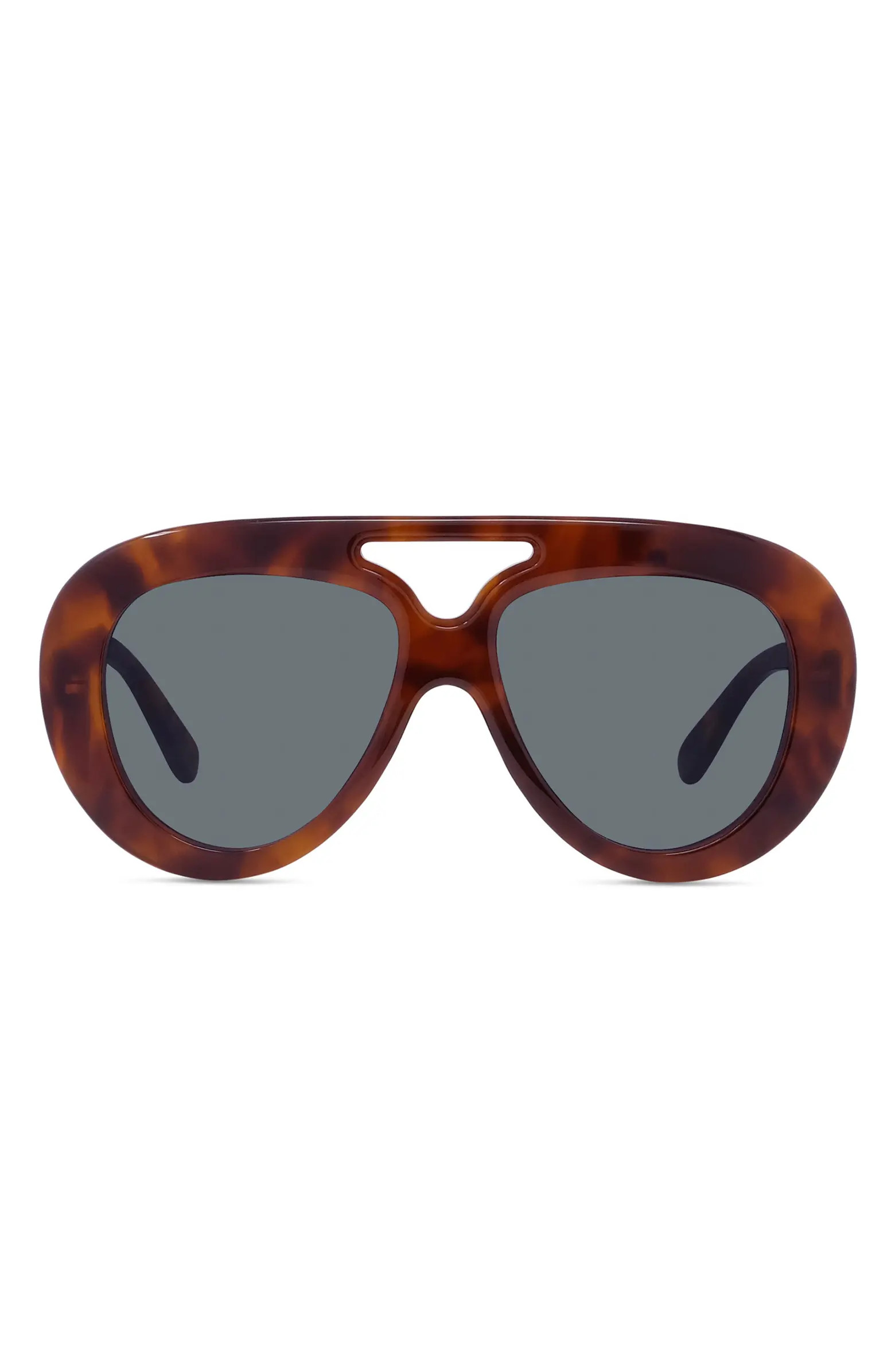 Curvy 55mm Gradient Pilot Sunglasses | Nordstrom