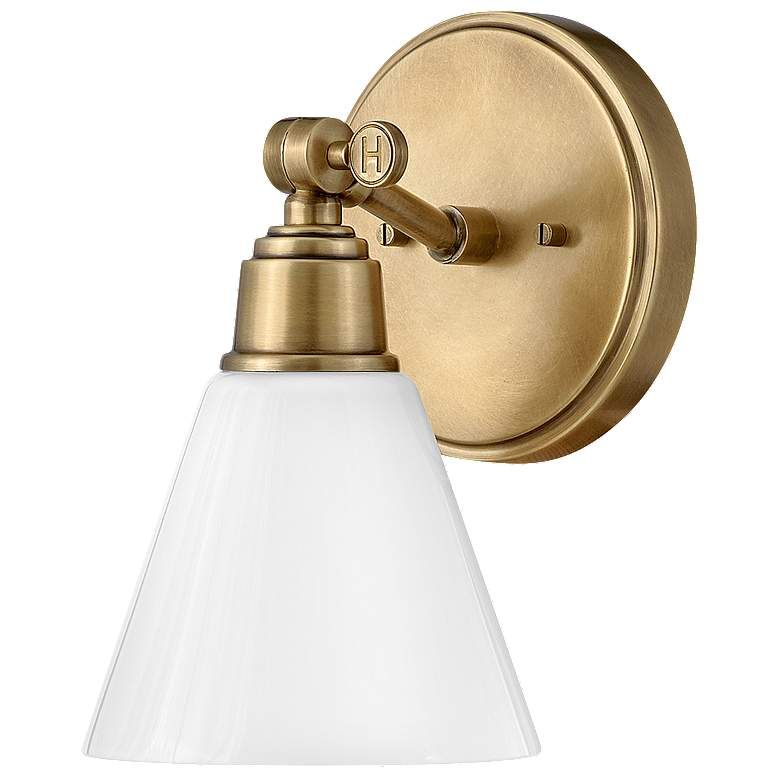 Hinkley Arti Single Light Vanity Heritage Brass - #314N5 | Lamps Plus | Lamps Plus