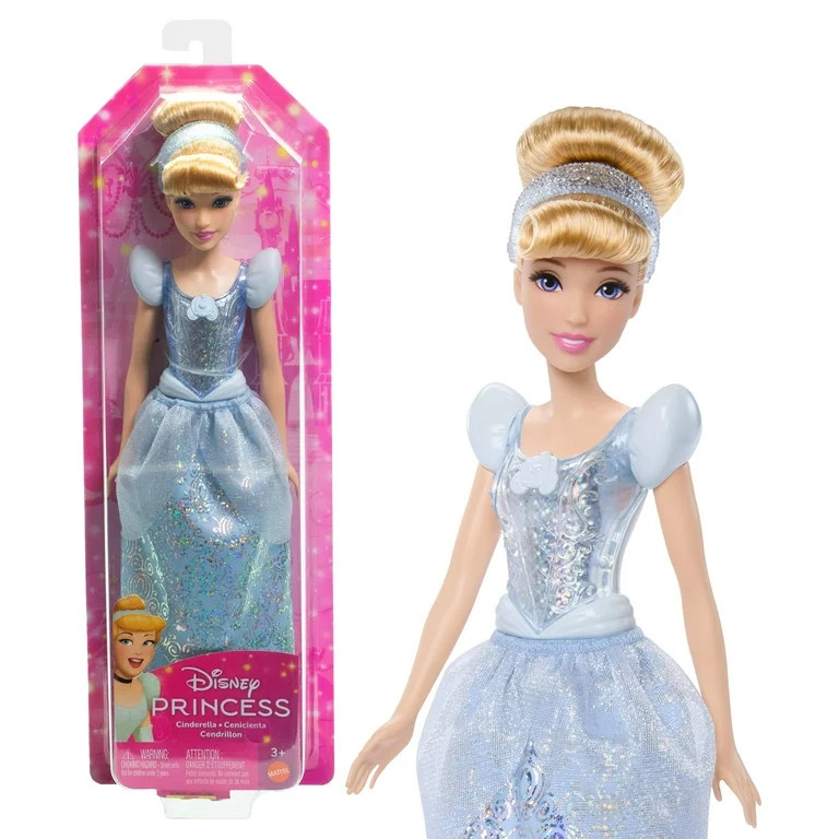 Disney Princess Cinderella Fashion Doll with Blonde Hair, Blue Eyes & Hair Accessory | Walmart (US)