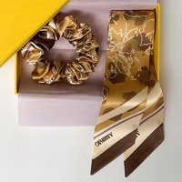 Leopard Silk Skinny Scarf, Gift Set Of 2 Accessories, Luxury Accessories Gift, Narrow Scarf For Hair, Summer Style, Trendy | Etsy (US)