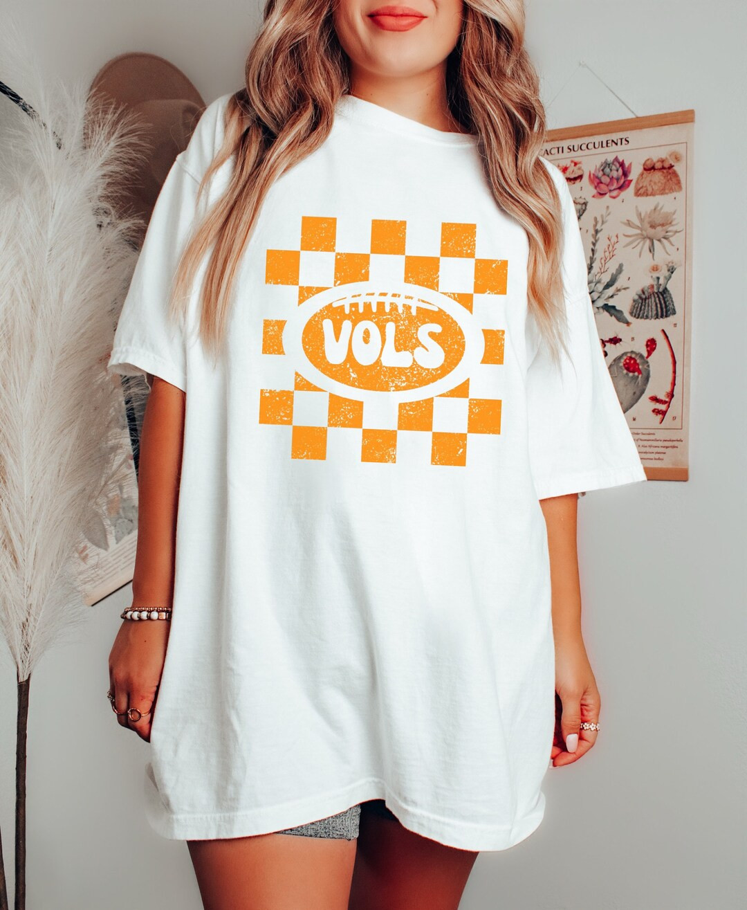 Comfort Colors Retro Checker Tennessee Vols Football Shirt, Vols T-Shirt, Women's Tennessee Appar... | Etsy (US)