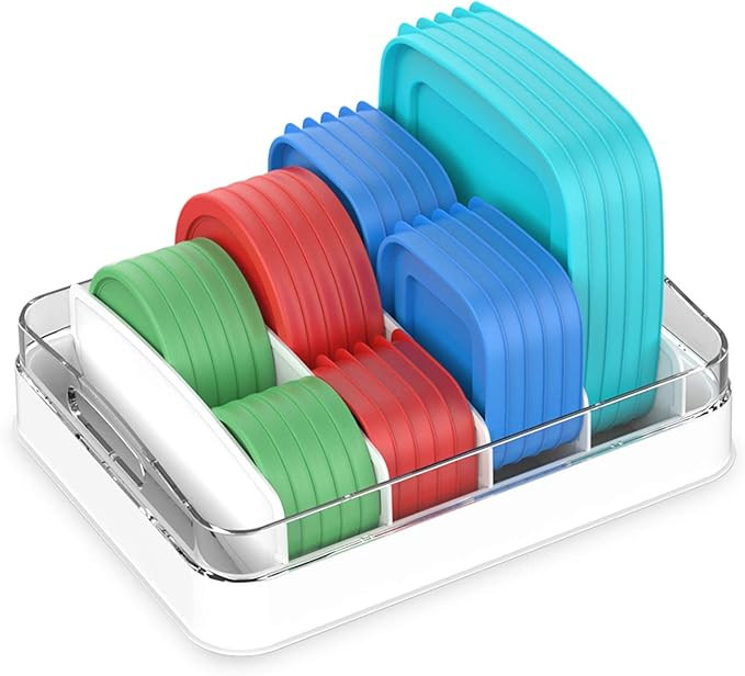 EVERIE Food Container Lid Organizer Compatible with 12'' Deep Cabinets, Small SIze, GS01-S | Amazon (US)