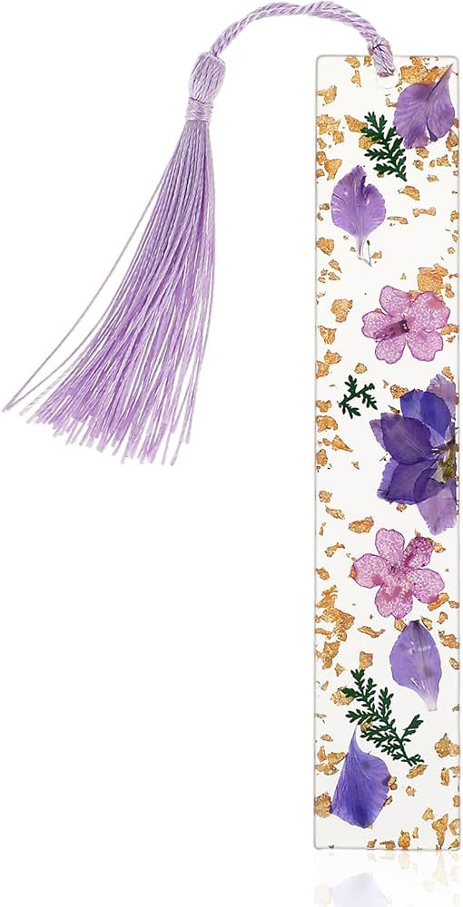 Pressed Flower Bookmarks Tassel Dried Flower Resin Book Marker for Women Daisy Epoxy Floral Book ... | Amazon (US)