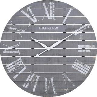 FirsTime & Co. Gray Aranza Shiplap Farmhouse Clock-31148 - The Home Depot | The Home Depot