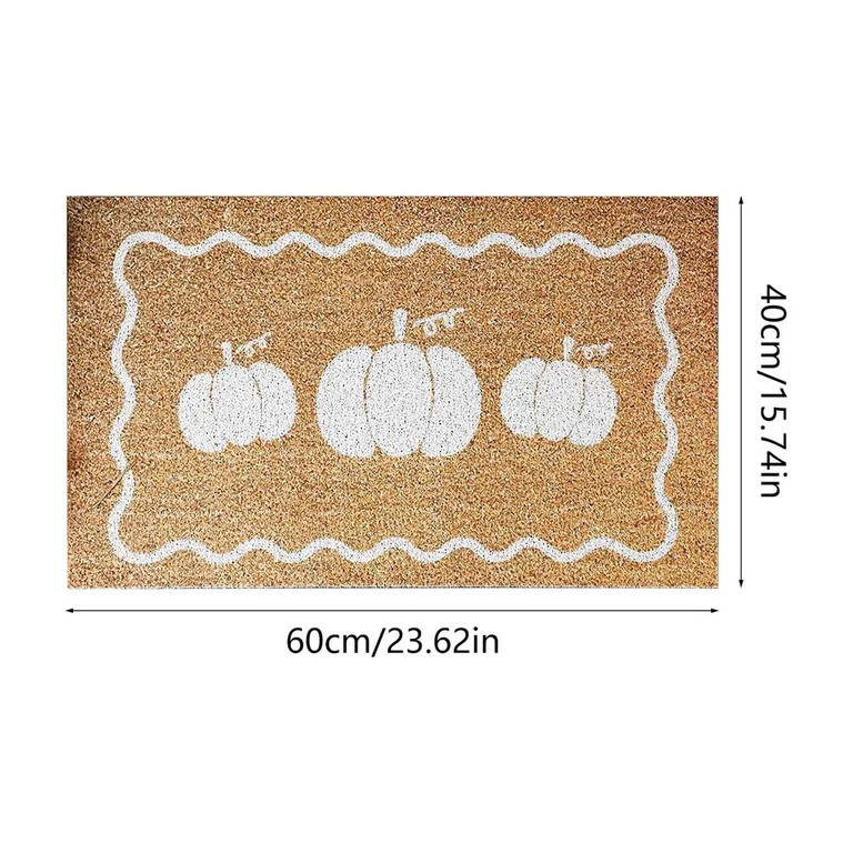 FeiBiQiuBi Fall White Pumpkin Doormat, 15.7"x23.6" Farmhouse Imitation Coir Style Outdoor Mat, Au... | Walmart (US)