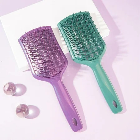 Detangling Brush Detangler Hair Brushes for Curly Hair Wet and Dry Detangle 2pcs Removes Tangles (Green+Purple) | Walmart (US)