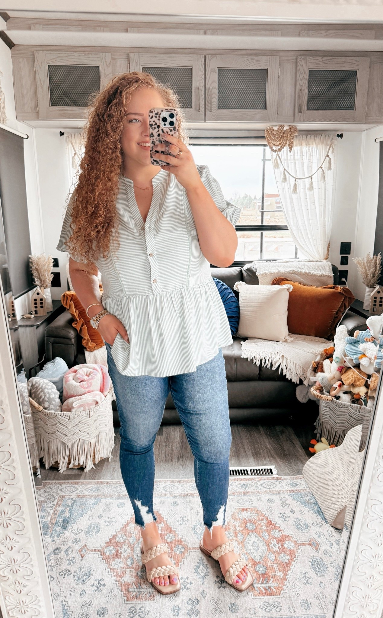 Crisp stripes and easy spring layers 🌿✨ Who else loves an easy spring outfit like this?💚 green and white striped blouse | Amazon striped blouse | spring striped top | green striped top outfit | Amazon spring blouse | spring blouse outfit | buckle skinny jeans | Amazon skinny jeans | neutral braided sandals | Amazon sandals | spring casual outfit | everyday spring look | Amazon spring fashion | spring outfit inspo | neutral spring outfit | casual spring chic | feminine spring outfit | Amazon casual outfit | spring weekend outfit | spring daytime outfit | spring errands outfit | Amazon outfit ideas | chic spring basics | spring layering outfit

#LTKdayinmylife #LTKMidsize #LTKootd