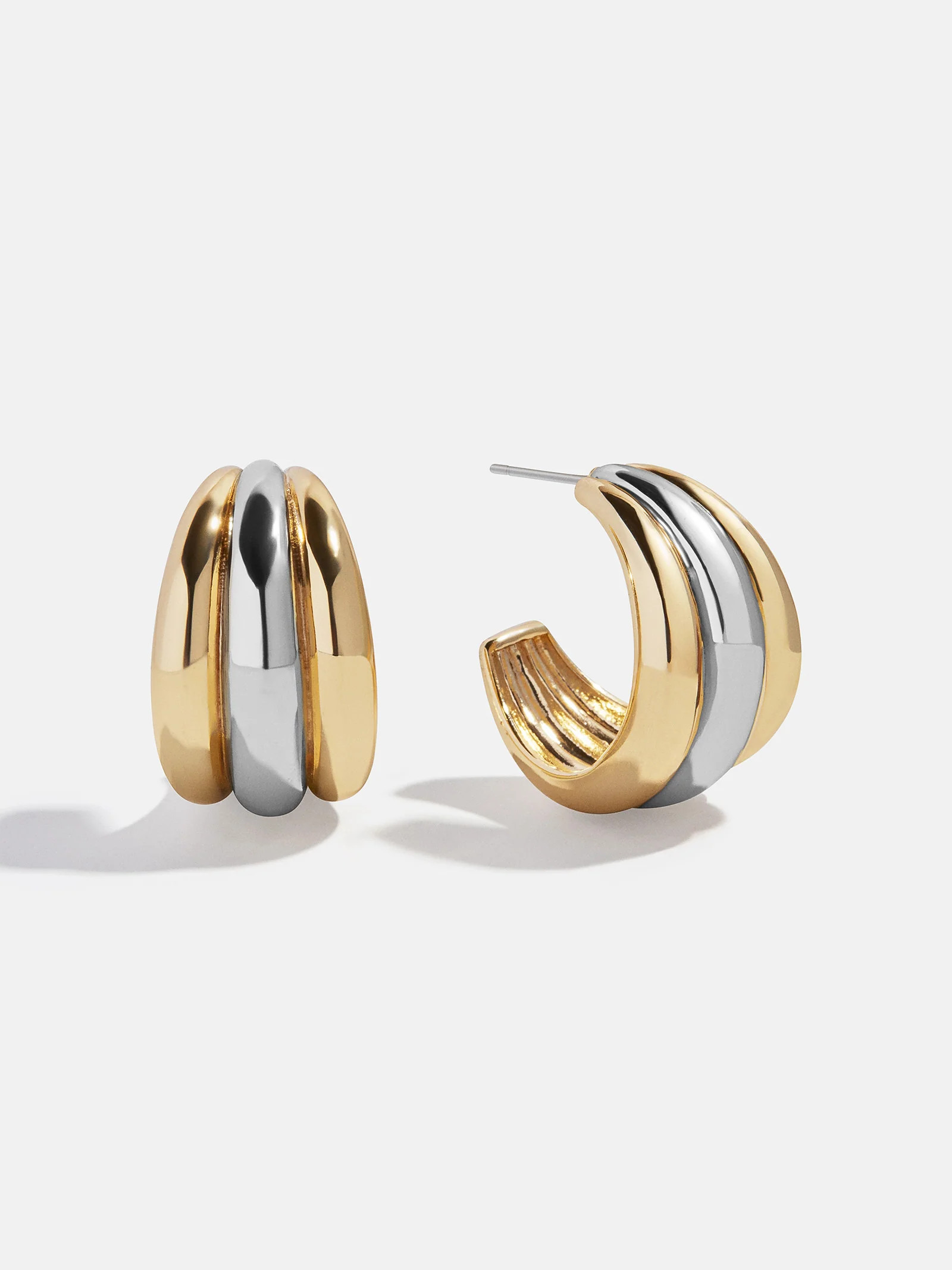Gina Hoop Earrings - Gold/Silver | BaubleBar