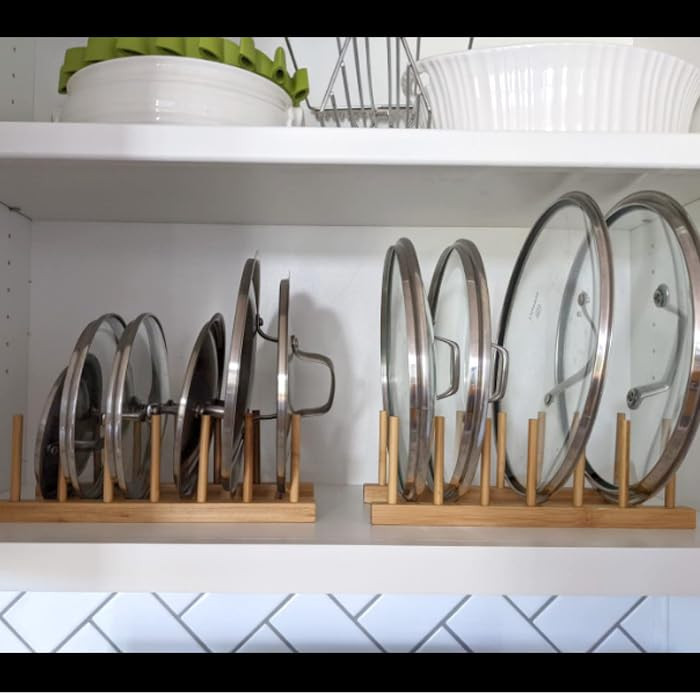 INNERNEED Bamboo Wooden Dish Rack Plates Holder Compact Kitchen Storage Cabinet Organizer for Dis... | Amazon (US)