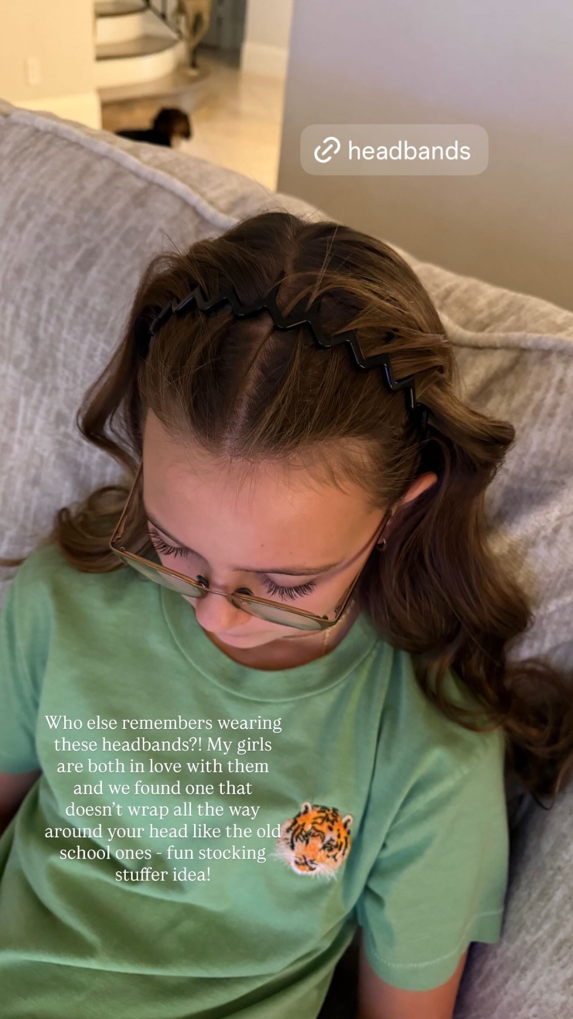 Who else remembers wearing these headbands?! My girls are both in love with them and we found one that doesn’t wrap all the way around your head like the old school ones - fun stocking stuffer idea!