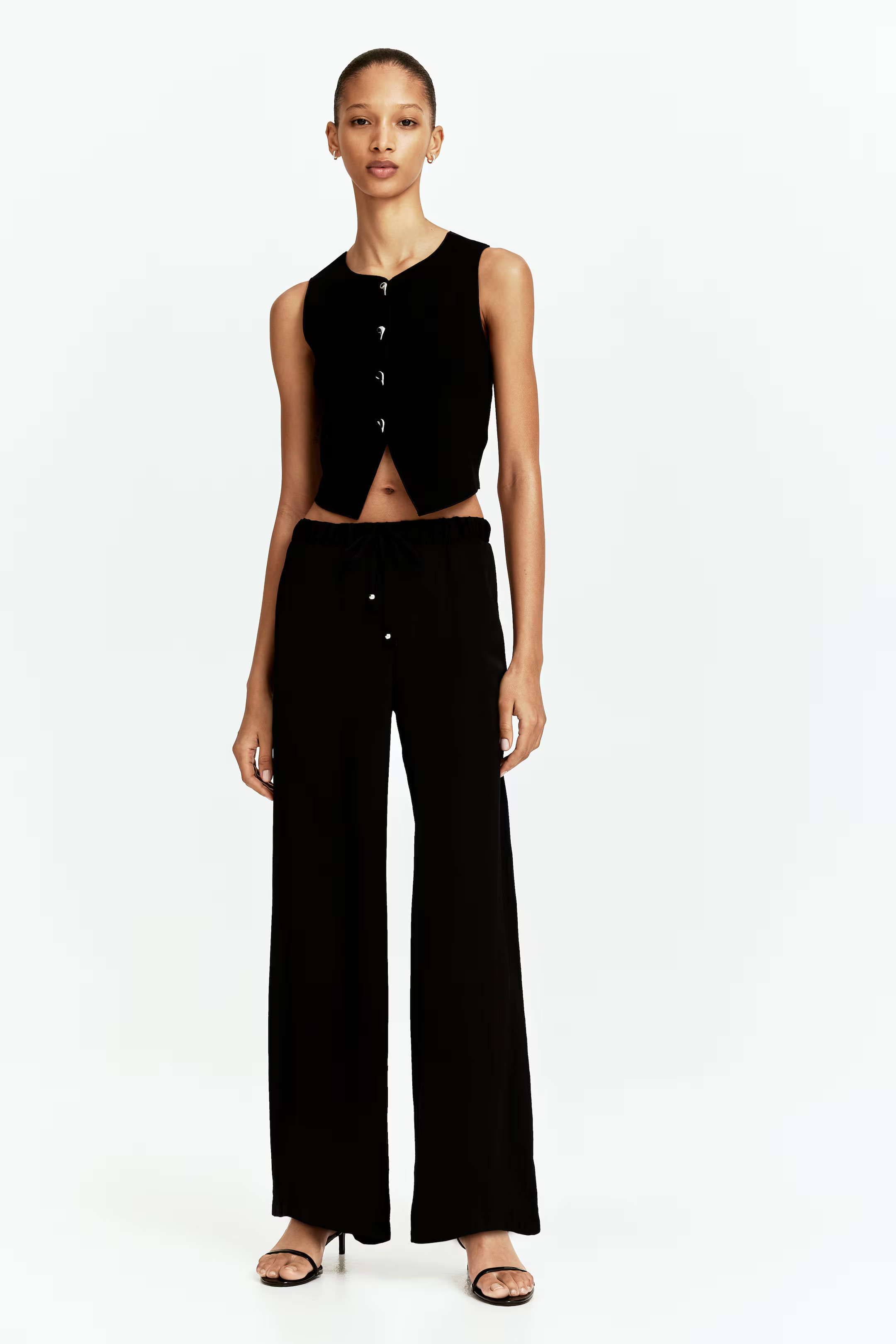 Cropped Jersey Vest - Black - Ladies | H&M US | H&M (US + CA)