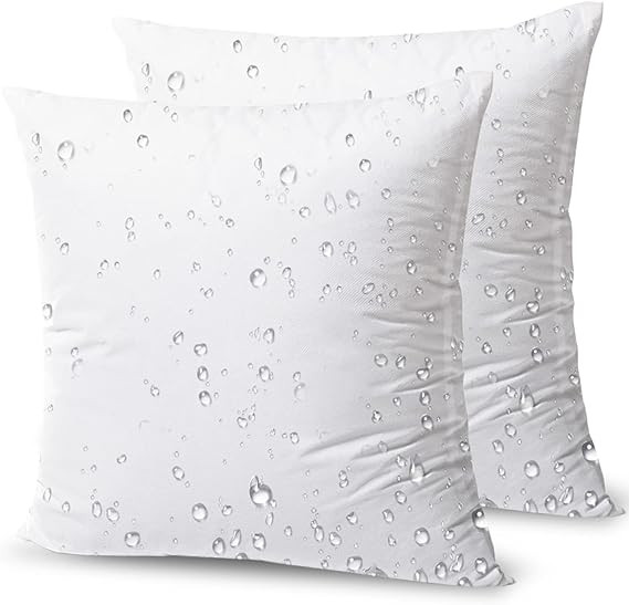 Phantoscope Premium Outdoor Pillow Inserts - Pack of 2 Square Form Water Resistant Polyester Thro... | Amazon (US)