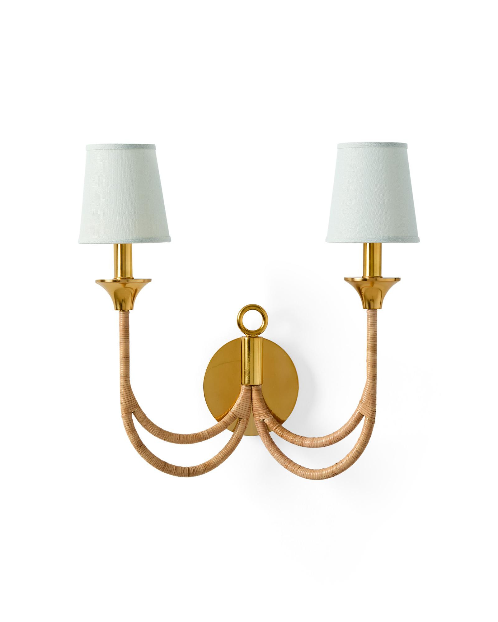 Carneros Rattan Double Sconce | Serena and Lily