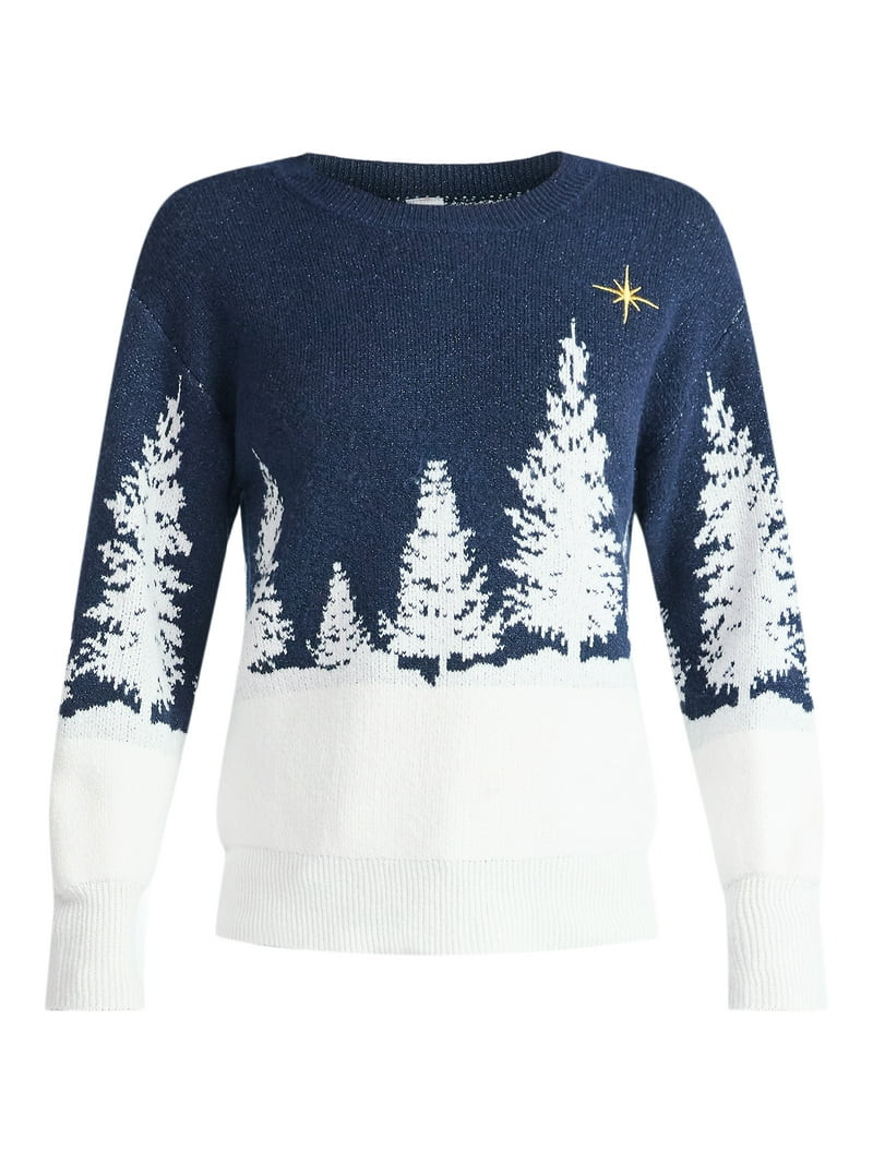 Holiday Time Women's & Women's Plus Pretty Christmas Sweater, Sizes XXS-4X | Walmart (US)