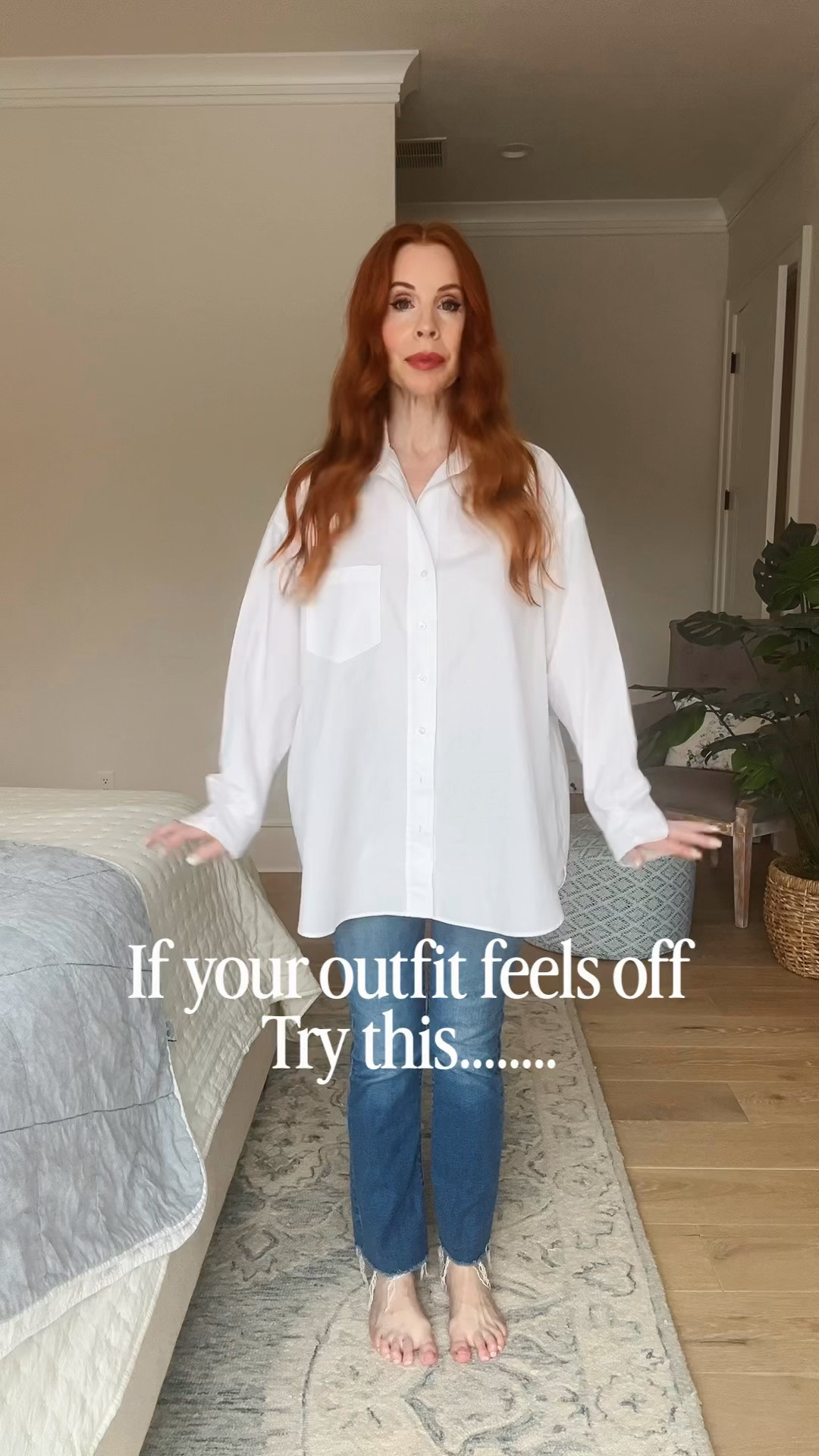 Button up, jeans,scarf, work style Inez

#LTKmomlife #LTKOver40 #LTKgrwm