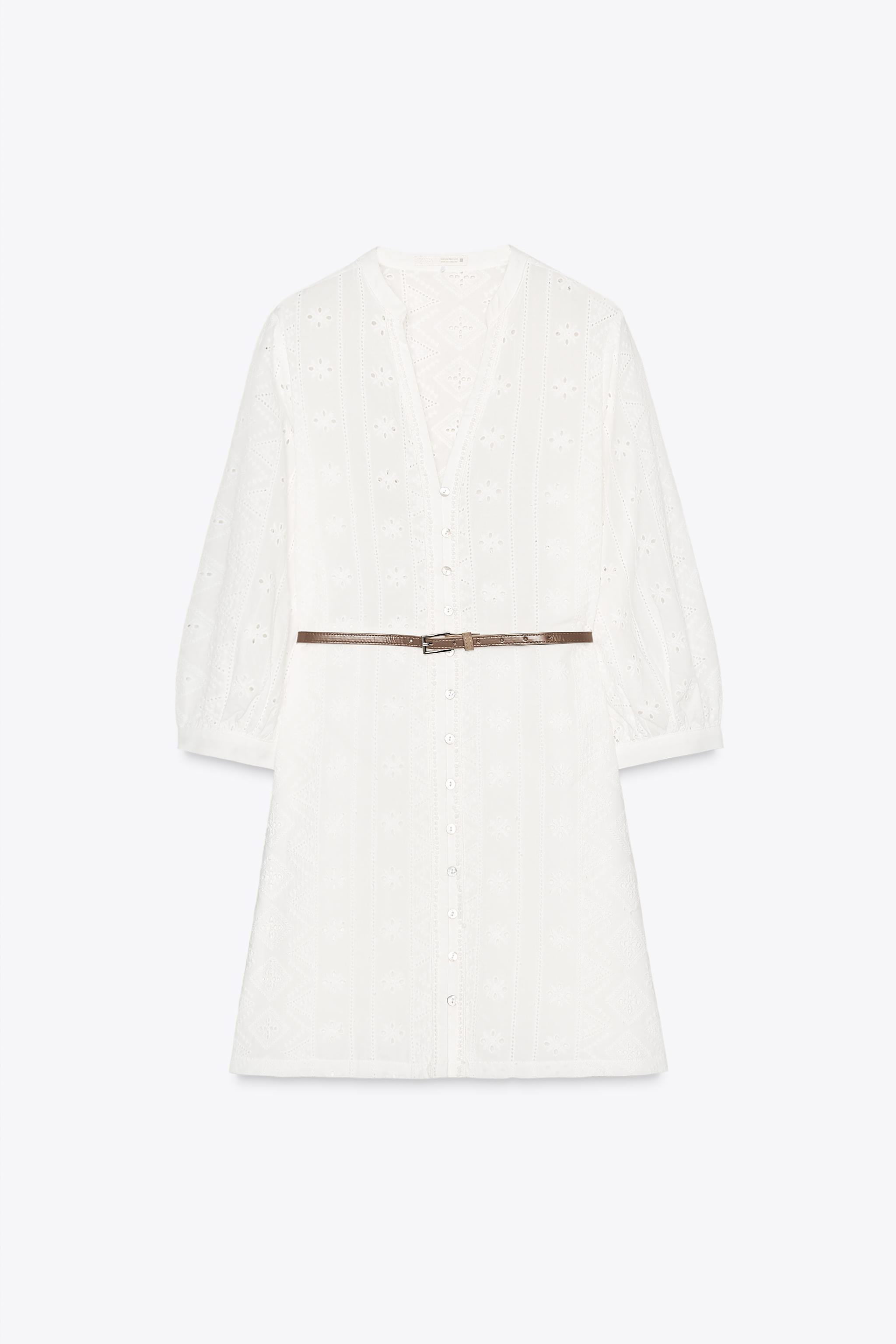 CUTWORK EMBROIDERY MINI DRESS | Zara US