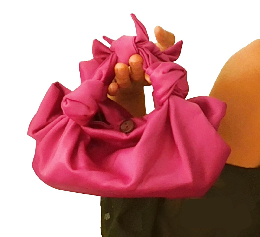 SMALL Fuchsia Pink Satin Furoshiki Knot Handbag/small Handbag/satin Handbag/fuschia Handbag - Ets... | Etsy (US)