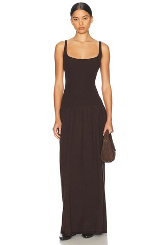 Helsa Maddison Maxi Knit Dress in Brown | FWRD 