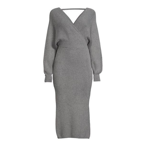 Dreamers by Debut Women’s Soft Midi Surplice Dress - Walmart.com | Walmart (US)