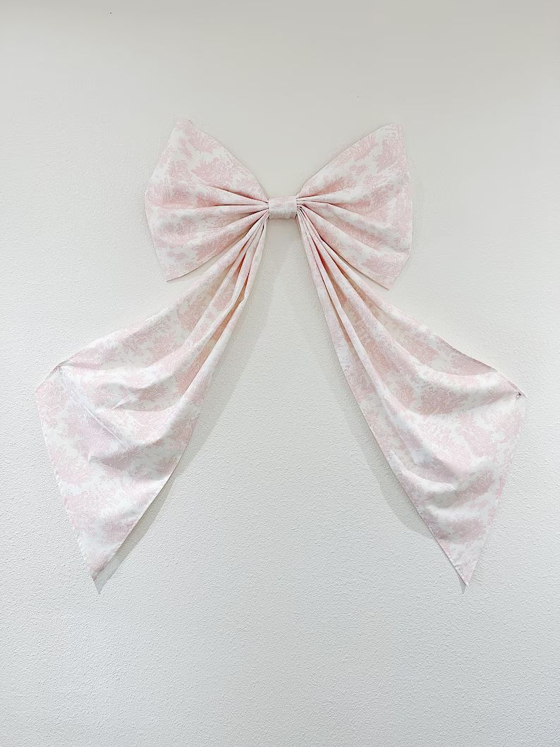 Pink Toile Wall Bow {Life size} Room Decor | Etsy (US)