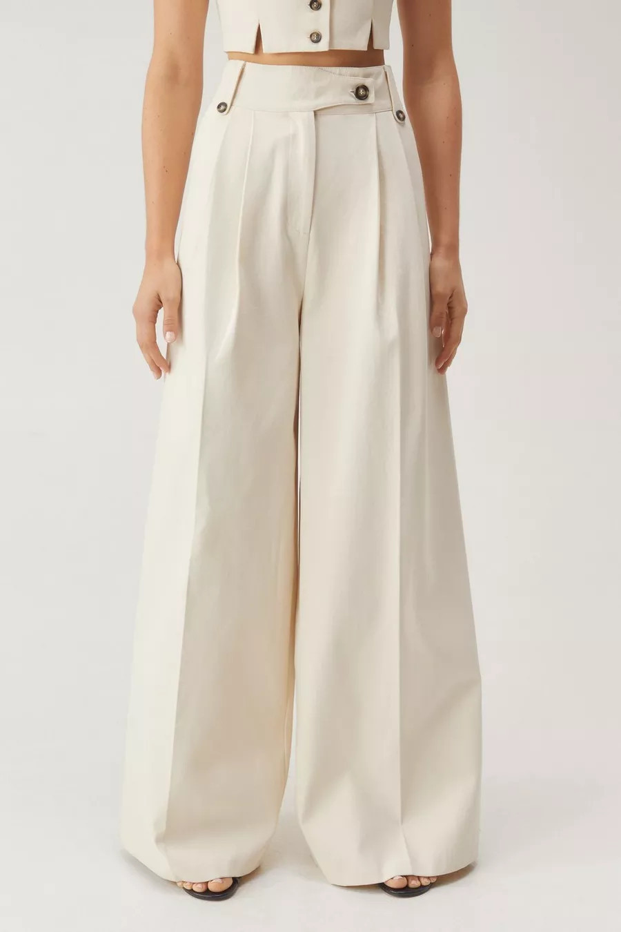 Tailored Tab Front Wide Leg Pants | Nasty Gal US