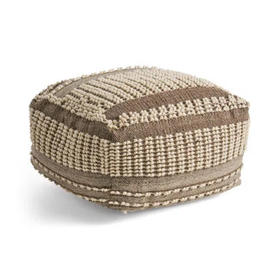 Rustic Wool And Cotton Large Pouf, Handcrafted Tufted Design For Cozy And Stylish Home Decor | Wayfair North America