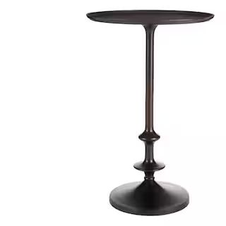 Home Decorators Collection Bellkirk Round Dark Bronze Metal Accent Table (14.5 in. W x 22.25 in. ... | The Home Depot