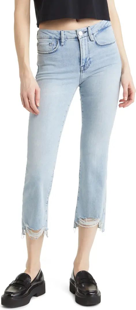 Le Crop Mini Boot Stagger Raw Hem Crop Bootcut Jeans | Nordstrom Rack