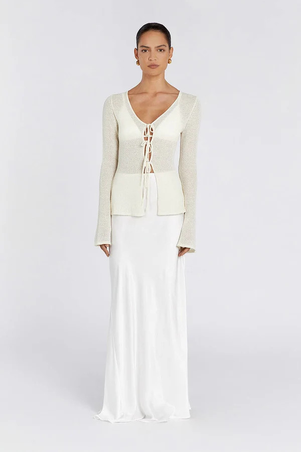 BREE CREAM LONG SLEEVE KNIT TOP | DISSH