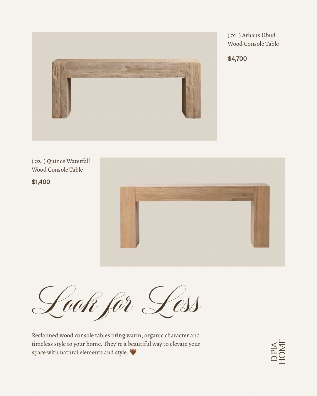 Get the Look for Less! 🤎

Reclaimed wood console tables can be very pricey. They bring warm, organic character and timeless style to your home. They’re a beautiful way to elevate your space with natural elements and style. I found a look for less that competes with a popular reclaimed wood console table. 🤎

#LTKHome #LTKSaleAlert #LTKvlog