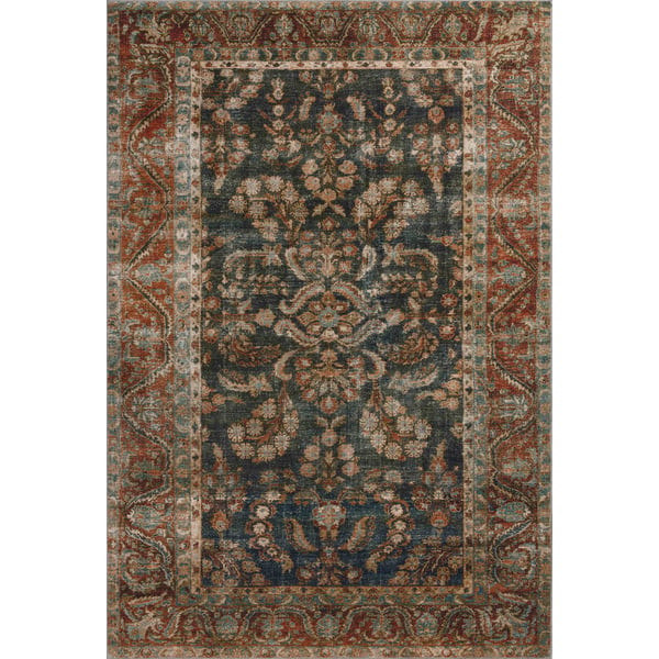 Jules JUL-10 Ocean/Spice Printed Area Rug | Rugs Direct