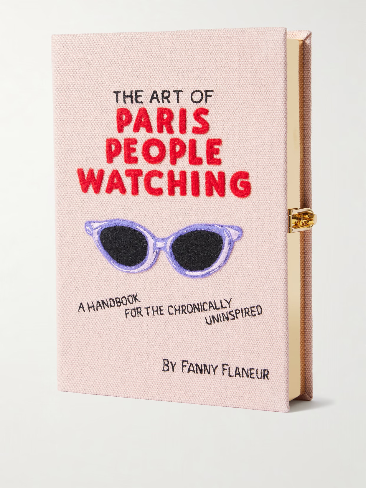 Olympia Le-Tan - + Messy Nessy The Art Of Paris People Watching Embroidered Appliquéd Canvas Clutch - Pink | NET-A-PORTER (US)