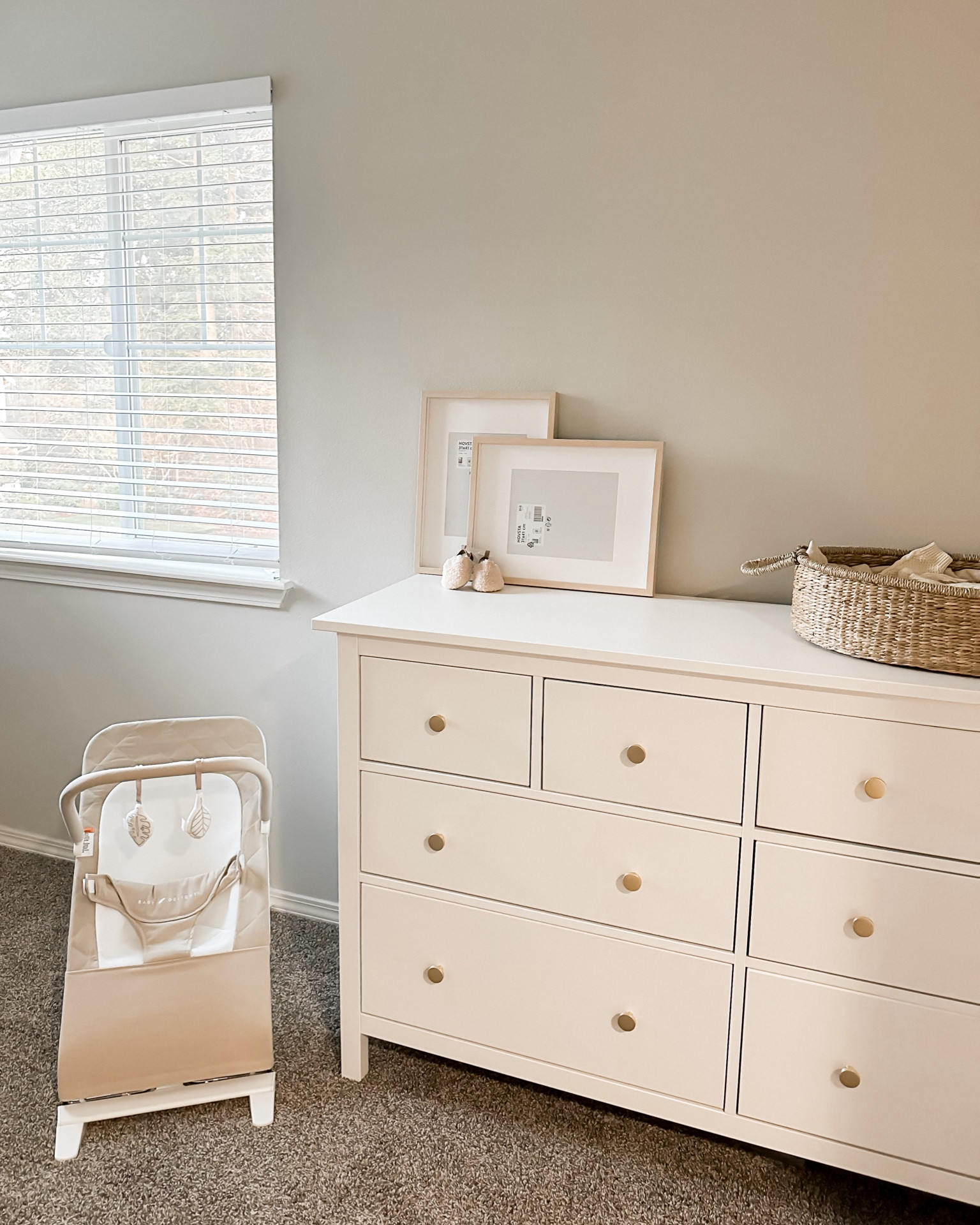 Neutral Baby Nursery
Baby Bouncer 
Baby Changing Baskett

#LTKfamily #LTKbaby #LTKfindsunder100