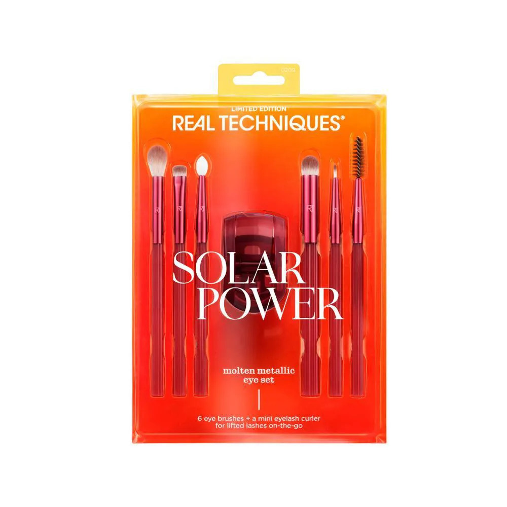 Real Techniques Solar Power Molten Metallic Eye Set Kit Pincéis 75G | DrogaRaia (BR)